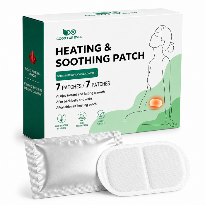 Good For Ever menstrual heat patch box with 7 air-activated warming patches
